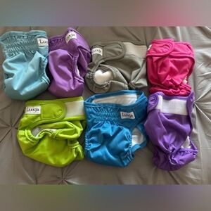 Luxja Reusable Female Dog Diapers, Washable Puppy Diapers SET OF 7 size small